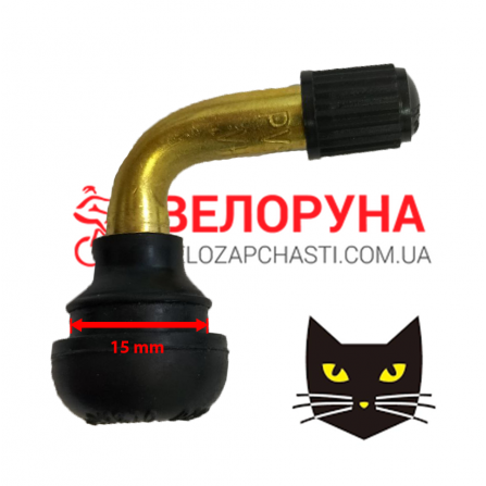 Винтиль Сосок  Бескамерный Кривой 15mm BLACK CAT PVR70